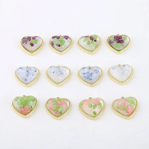 Colorful Heart Pendant DIY Ornament 6pcs