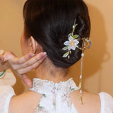 Alloy Claw Clip Clamp Flower Rhinestone Pearl Rose Tassel Clip Head Accessories