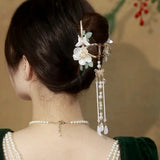 Alloy Claw Clip Clamp Flower Rhinestone Pearl Rose Tassel Clip Head Accessories
