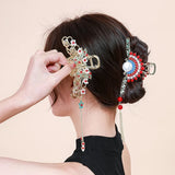 Alloy Claw Clip Clamp Flower Rhinestone Pearl Rose Tassel Clip Head Accessories