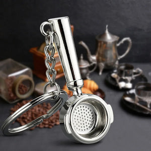 Alloy Coffee Portafilter Pendant Keychain Charm Coffee Series Keyring Decoration