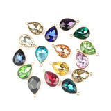 Alloy Colorful Crystal Water Drop Charms 12pcs 23*15MM DIY Accessories