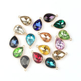 Alloy Colorful Crystal Water Drop Charms 12pcs 23*15MM DIY Accessories