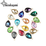 Alloy Colorful Crystal Water Drop Charms 12pcs 23*15MM DIY Accessories