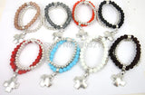 Alloy Cross Charm Glass Beads Bracelet for Women Holiday