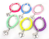 Alloy Cross Charm Glass Beads Bracelet for Women Holiday