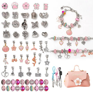 Alloy DIY Jewelry Accessories Set Handbag Bracelet Necklace Beads Box Kit