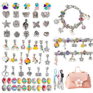 Alloy DIY Jewelry Accessories Set Handbag Bracelet Necklace Beads Box Kit