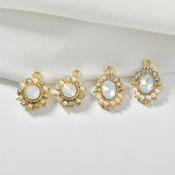 Alloy Diamond Pearl Heart Oval Pendant DIY Jewelry Kit