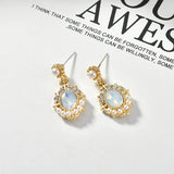 Alloy Diamond Pearl Heart Oval Pendant DIY Jewelry Kit