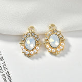Alloy Diamond Pearl Heart Oval Pendant DIY Jewelry Kit