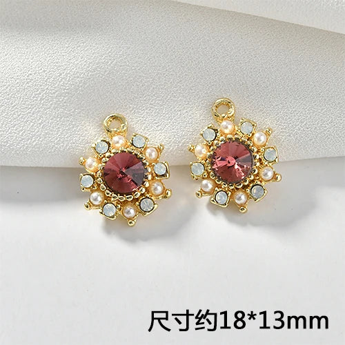 Alloy Diamond Pearl Heart Oval Pendant DIY Jewelry Kit