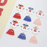 Alloy Drip Oil School Uniform Skirt Pendant Charms Material