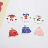 Alloy Drip Oil School Uniform Skirt Pendant Charms Material