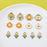 Alloy Drip Tulip Flower Pendant DIY Ornament 4pcs
