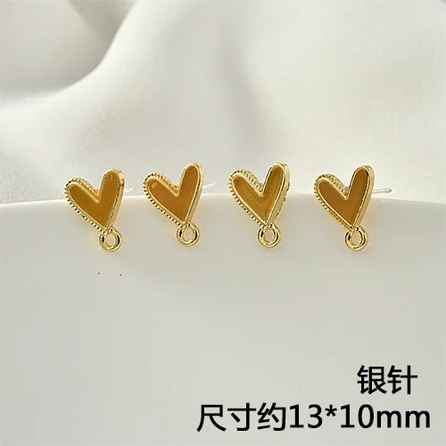 Silver Needle Ear Stud Earrings DIY Ornament 6pcs