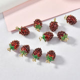 Alloy Drop Oil Small Strawberry Pendant DIY Accessories 2pcs