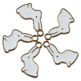 Enamel Bunny Charms 100 Pcs Rabbit Alloy 11*17mm For Bracelet Necklace