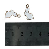 Enamel Bunny Charms 100 Pcs Rabbit Alloy 11*17mm For Bracelet Necklace