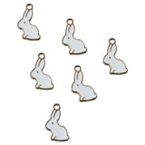Enamel Bunny Charms 100 Pcs Rabbit Alloy 11*17mm For Bracelet Necklace