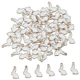 Enamel Bunny Charms 100 Pcs Rabbit Alloy 11*17mm For Bracelet Necklace