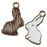 Enamel Bunny Charms 100 Pcs Rabbit Alloy 11*17mm For Bracelet Necklace