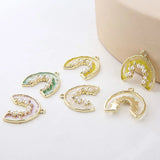 Transparent Foil Pearl C Shape Pendant DIY Jewelry Earring Accessorie
