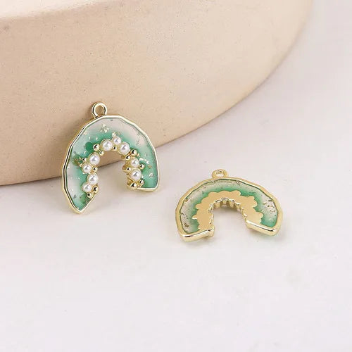 Transparent Foil Pearl C Shape Pendant DIY Jewelry Earring Accessorie