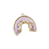 Transparent Foil Pearl C Shape Pendant DIY Jewelry Earring Accessorie