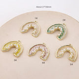 Transparent Foil Pearl C Shape Pendant DIY Jewelry Earring Accessorie