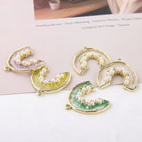 Transparent Foil Pearl C Shape Pendant DIY Jewelry Earring Accessorie