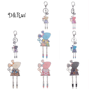 Alloy Enamel Brooches for Women Cartoon Animals Mouse Scarf Pins