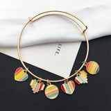 Alloy Enamel Heart Round Love Wave Line Rainbow Stripe Neon Charm