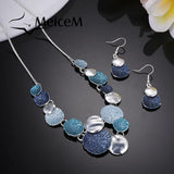 Square Geometric Necklace Enamel Alloy Silver Jewelry