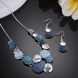 Square Geometric Necklace Enamel Alloy Silver Jewelry