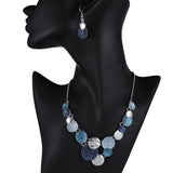 Square Geometric Necklace Enamel Alloy Silver Jewelry
