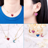 Alloy Enamel Pendants, Heart, Golden, Mixed Color, 17.5x16mm