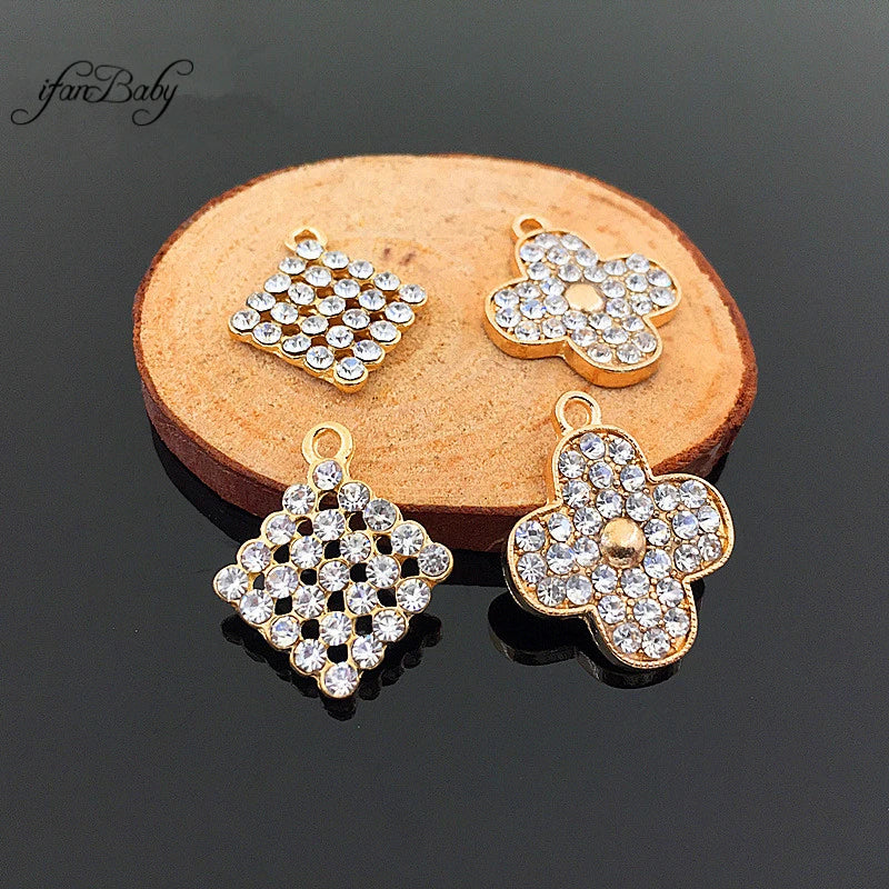 Metal Rhinestone Button for DIY Hair Accessories