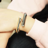 Alloy Geometric Bangles Rhinestone Cuff Bracelets