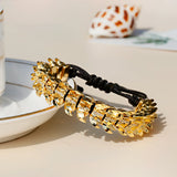 Alloy Keel Chain Hand Bracelet Zircon Inlaid for Women Men