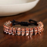 Alloy Keel Chain Hand Bracelet Zircon Inlaid for Women Men
