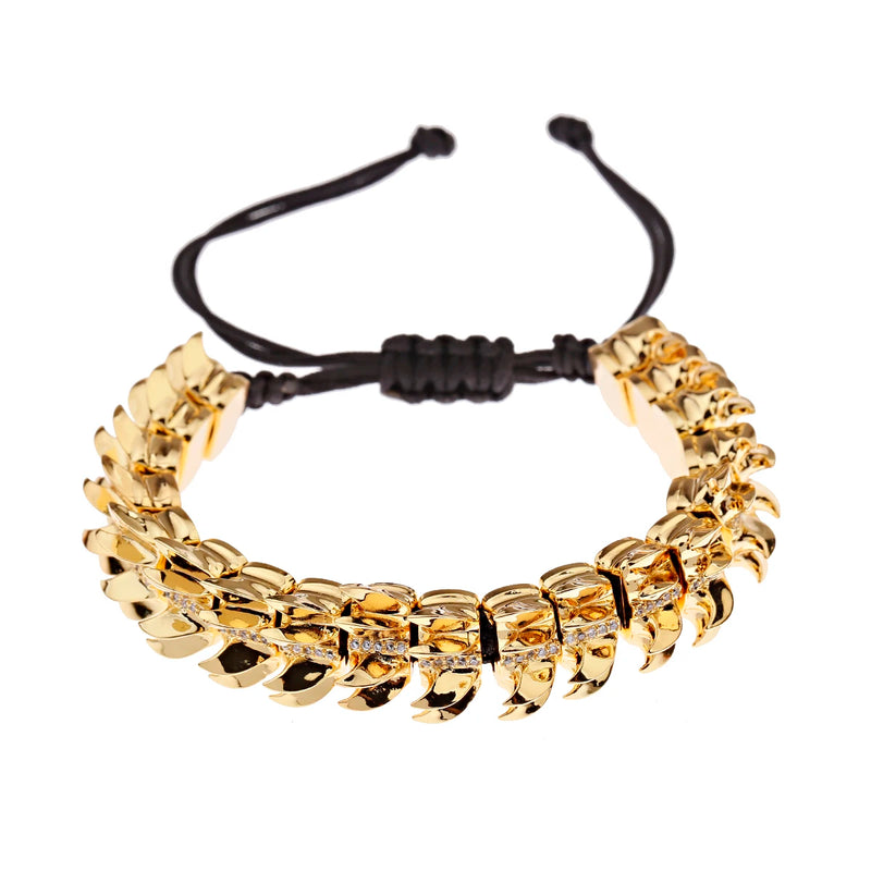 Alloy Keel Chain Hand Bracelet Zircon Inlaid for Women Men