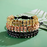 Alloy Keel Chain Hand Bracelet Zircon Inlaid for Women Men