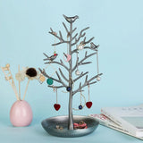 Alloy Jewelry Tree Display Stand Holder Necklace Ring Storage
