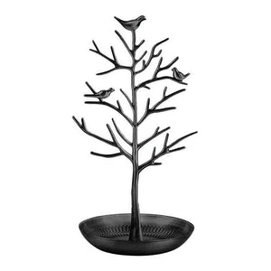 Alloy Jewelry Tree Display Stand Holder Necklace Ring Storage