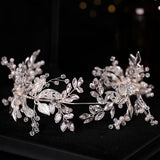 Leaf Braided Rhinestone Flower Hairband Wedding Jewelry