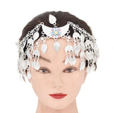 Alloy Leaves Tassels Headband Vintage Metal Charms Hair Jewelry