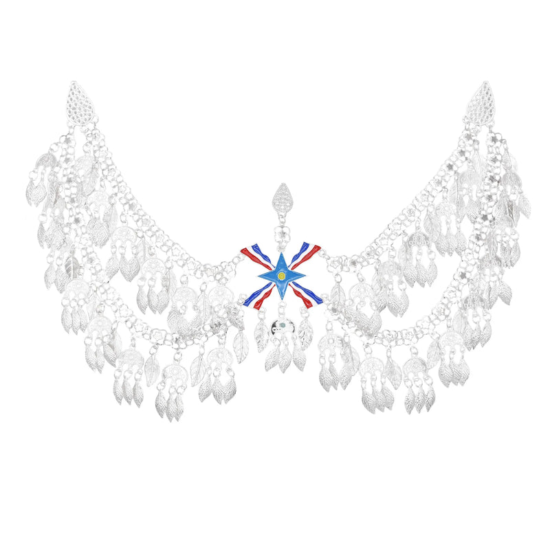 Alloy Leaves Tassels Headband Vintage Metal Charms Hair Jewelry