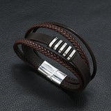 Alloy Magnet Buckle Leather Rope Hand Woven Bracelet Men's Jewelry