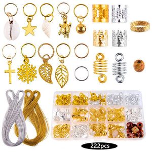 Alloy Metal African Hair Rings Beads Box Set Hair Braids Jewelry Decoration
